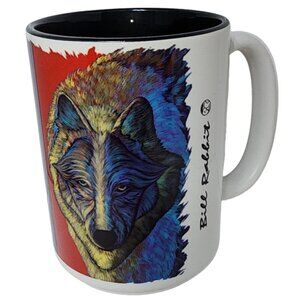 Bill Rabbit Artwork Native American "Walks Proud" Wolf 16 OZ Coffee Cup Mug Tea